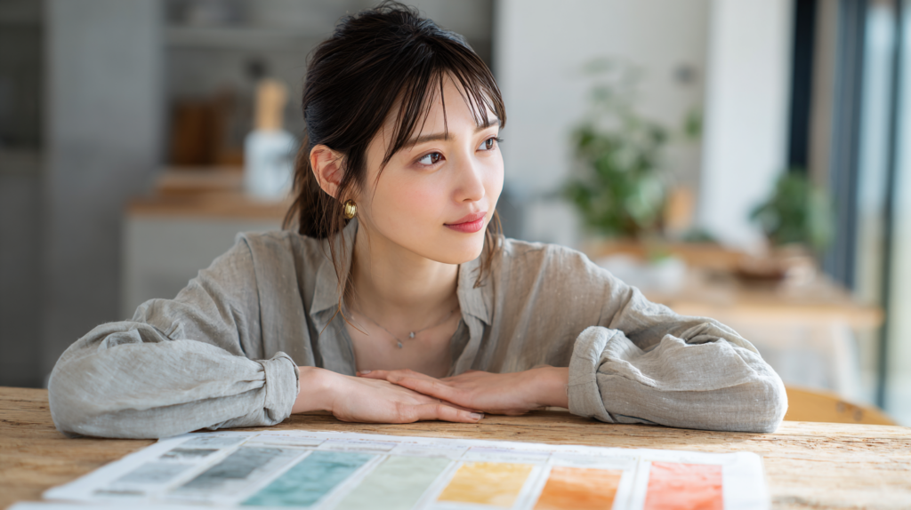 キャリアの軸の見つけ方を考え、4つの選択肢を比較しながら自分らしい働き方を整理する女性