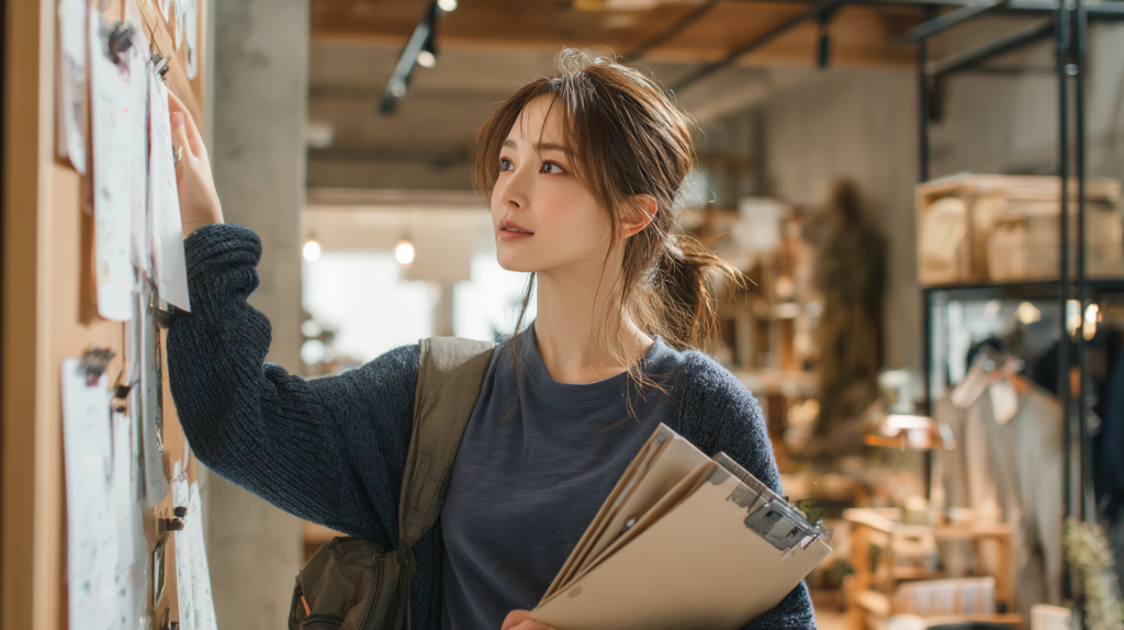 パートから正社員への転職を考え、今の会社で正社員登用の可能性を確認する女性