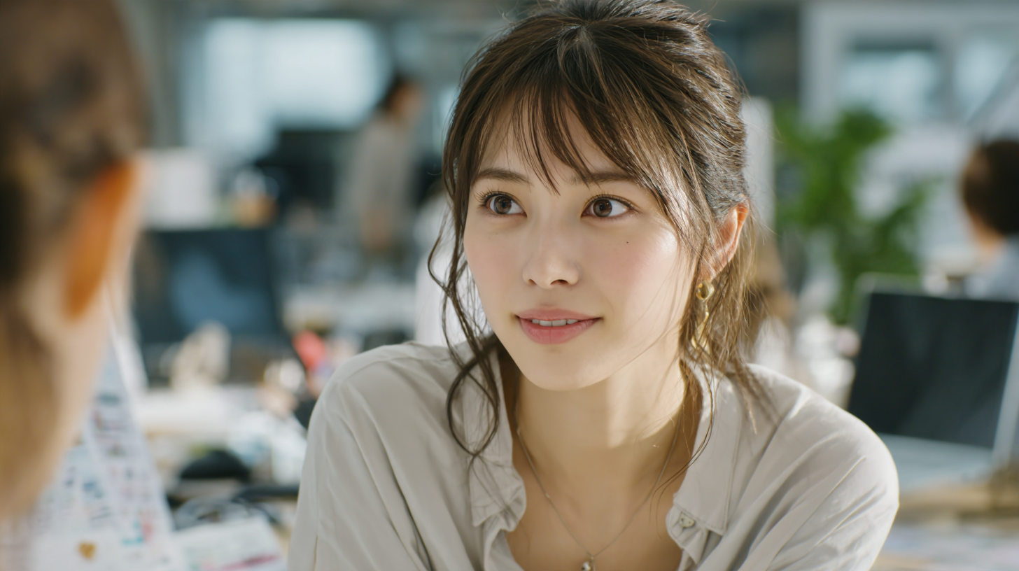 自分らしいキャリアの見つけ方を考え、職場で対話する女性